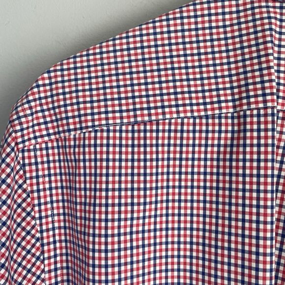 Ralph Lauren Short Sleeve Shirt Men's XXL Red Blue Check Oxford Button Down - Picture 7 of 10